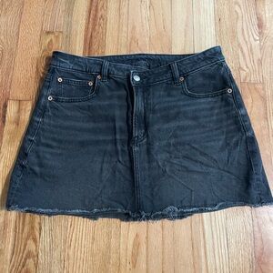 American Eagle Black Denim Mini Skirt